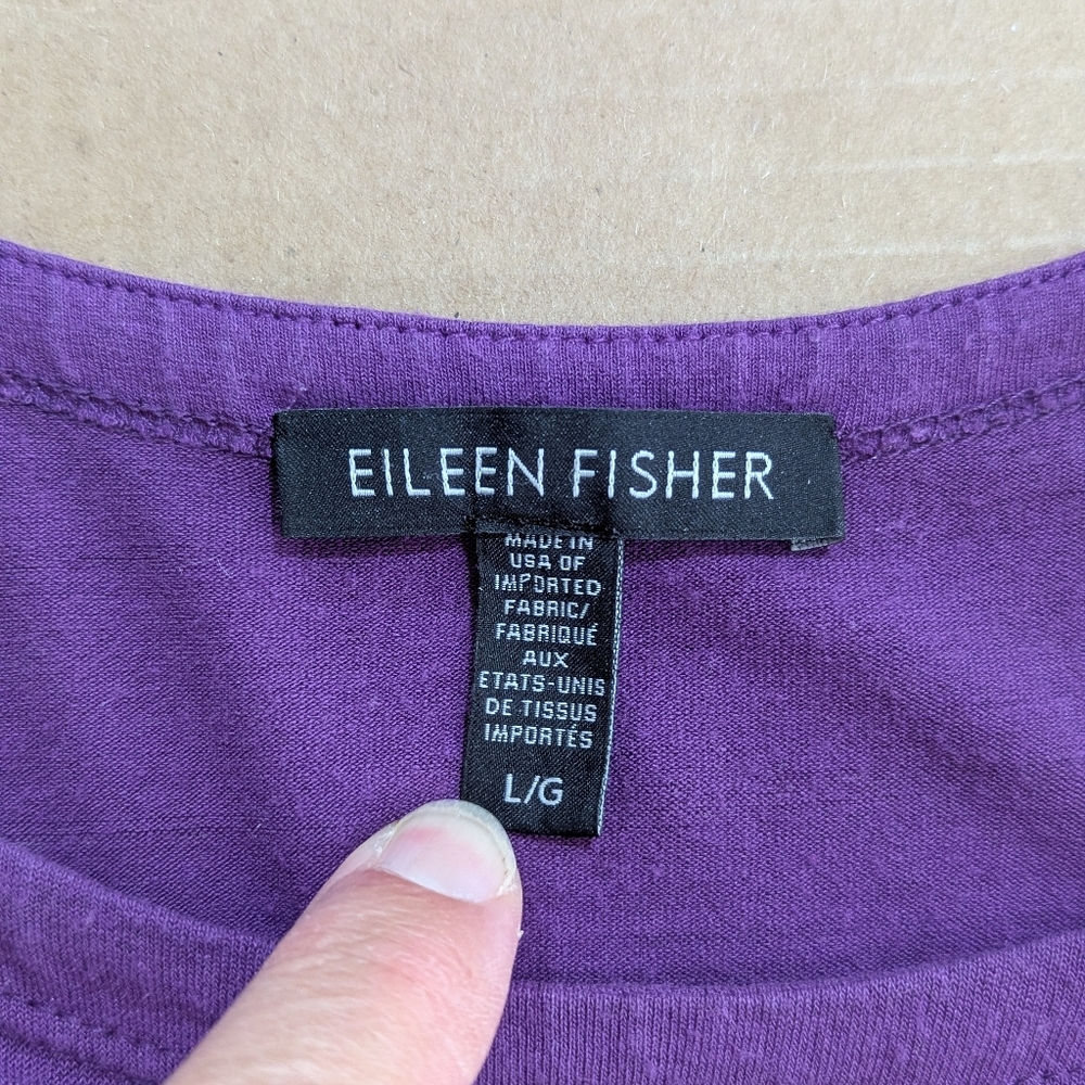 Eileen Fisher Women's Purple Long Sleeve Shirt Size Large Viscose Stretch *GUC* - Picture 3 of 11